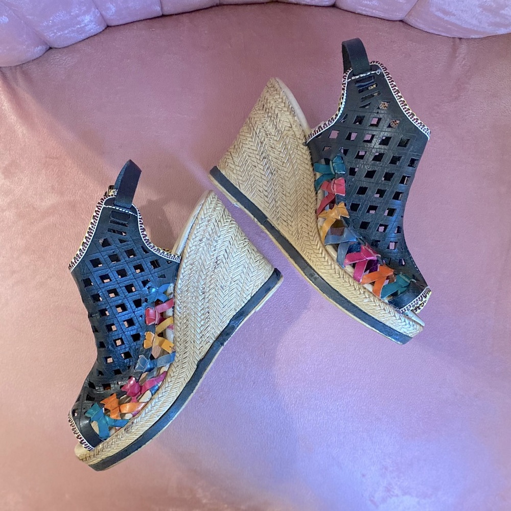 Handmade, Leather, Mexican Sandal Wedges, Huarache - Picture 3 of 3